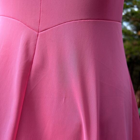Vintage 50s Vanity Fair Day Glo Pink Nylon Chiffon Embroidered Peignoir Set XS S - Picture 12 of 12
